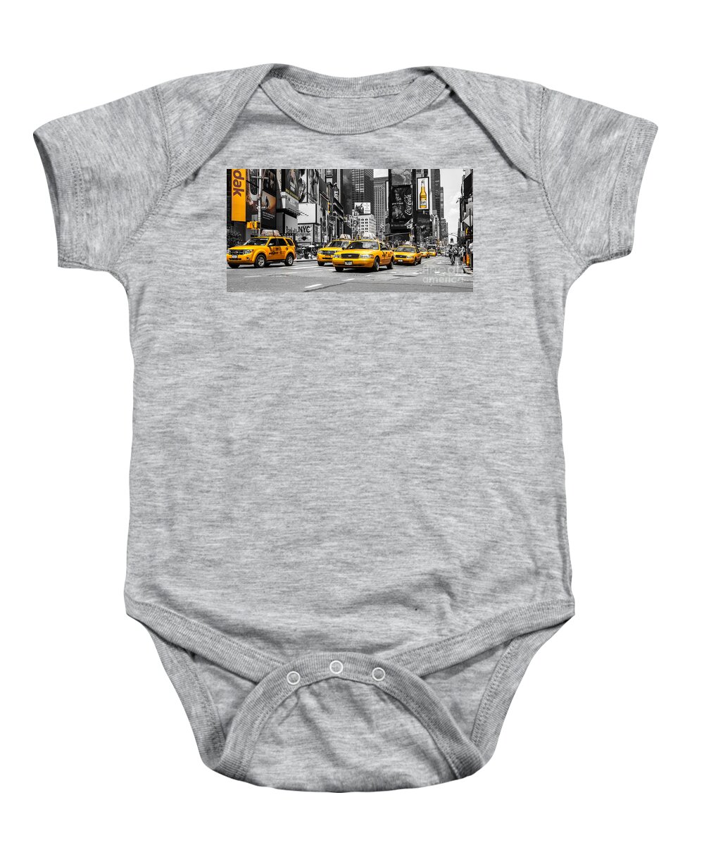 Nyc Baby Onesie featuring the photograph NYC Yellow Cabs - ck #1 by Hannes Cmarits