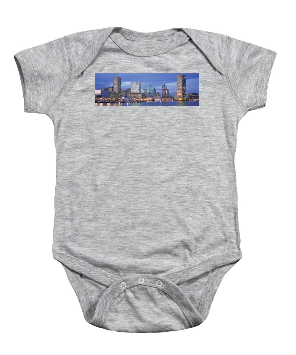 Photography Baby Onesie featuring the photograph Panoramic View Of An Urban Skyline At #1 by Panoramic Images