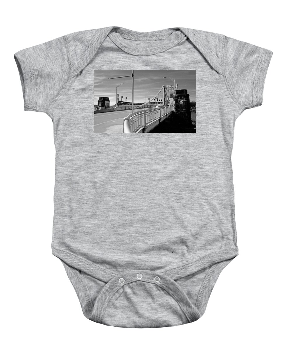 Allegheny Baby Onesie featuring the photograph Pittsburgh - Roberto Clemente Bridge #1 by Frank Romeo