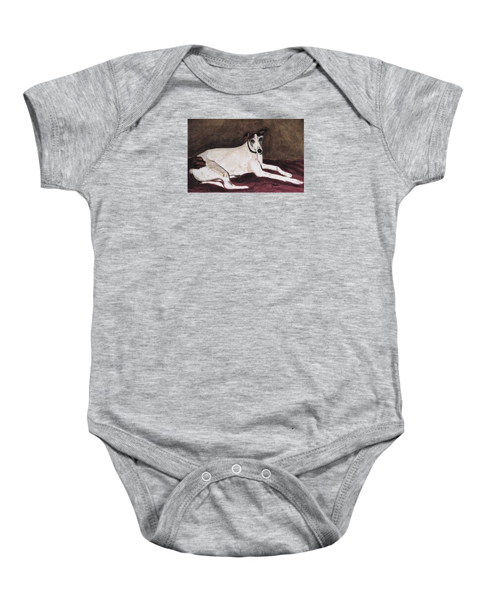 Animal Portraits Baby Onesie featuring the painting Resting Gracefully by Angela Davies