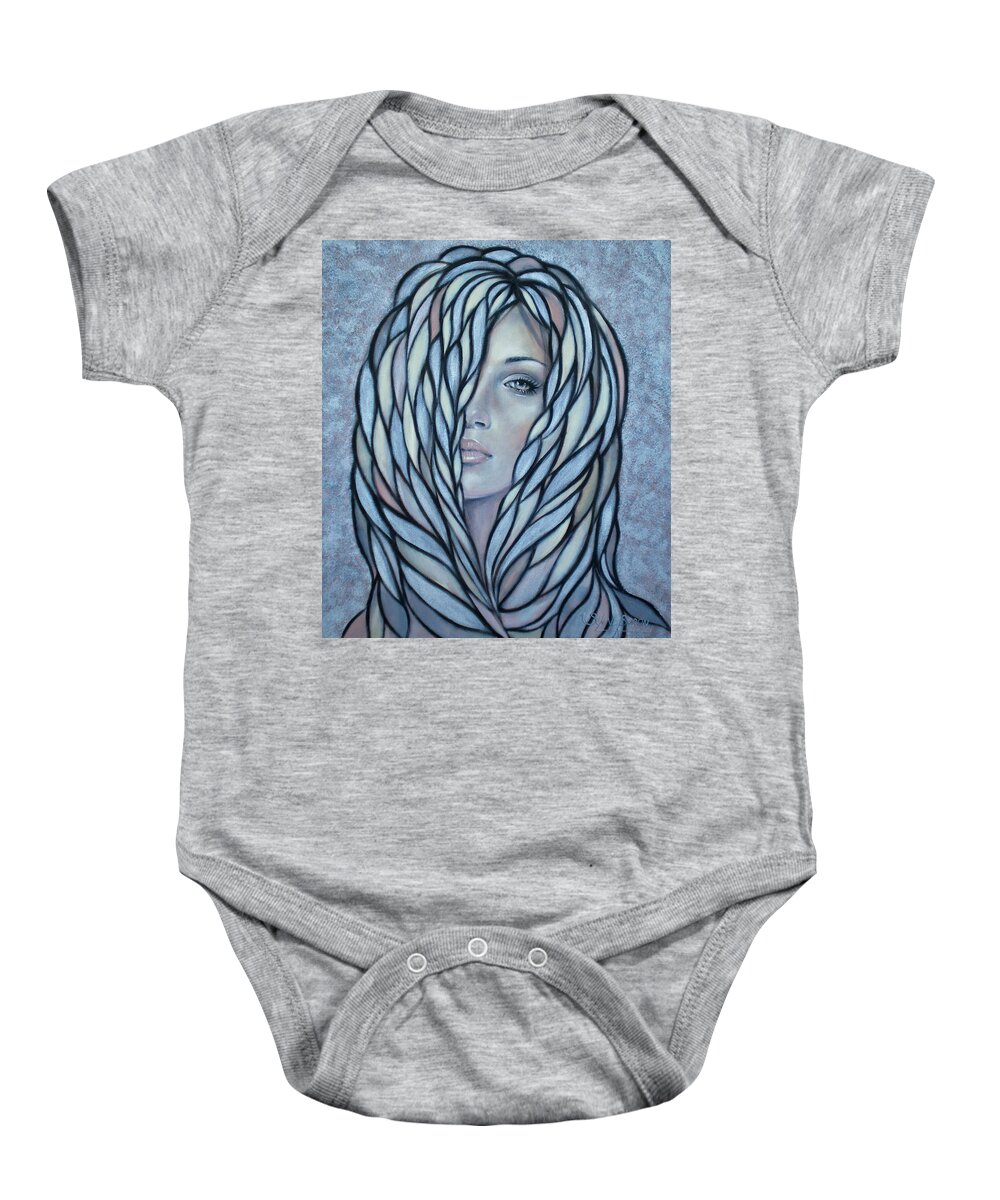 Woman Baby Onesie featuring the painting Silver Nymph 021109 #2 by Selena Boron