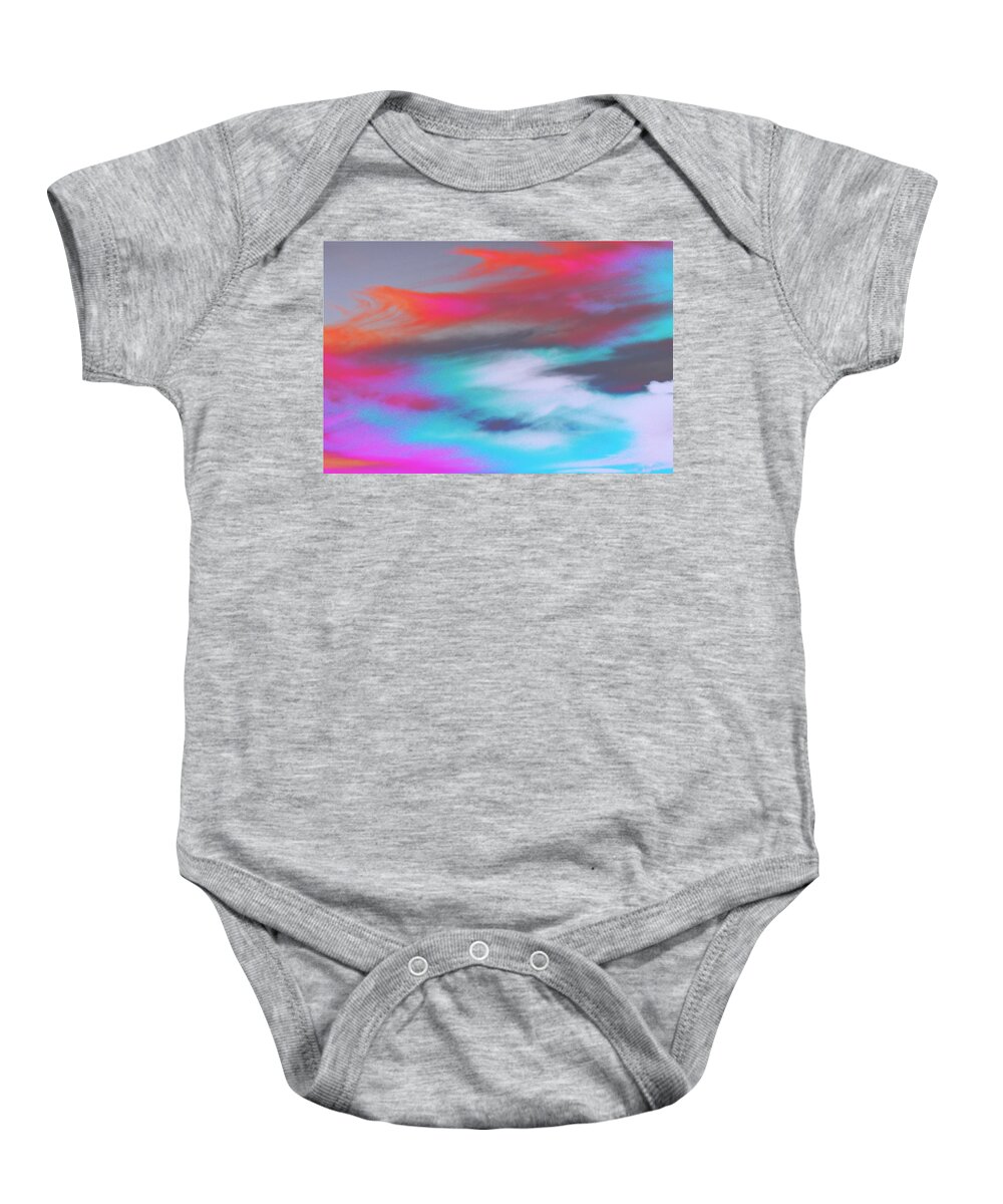 Sky Enhanced To Abstract Impressionism .. Baby Onesie featuring the painting Sky #1 by Priscilla Batzell Expressionist Art Studio Gallery