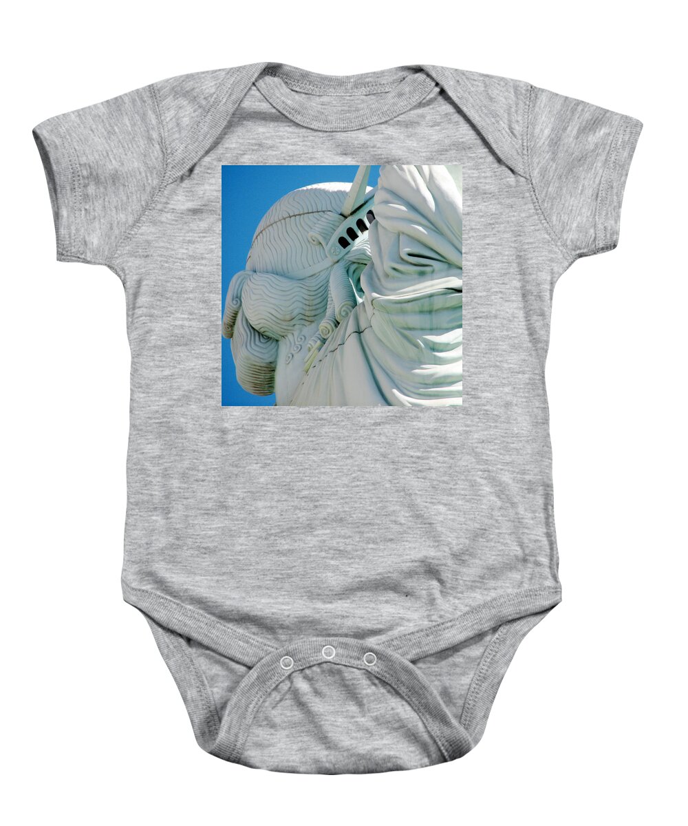 Statue Of Liberty Baby Onesie featuring the photograph Statue of Liberty #1 by Sue Leonard