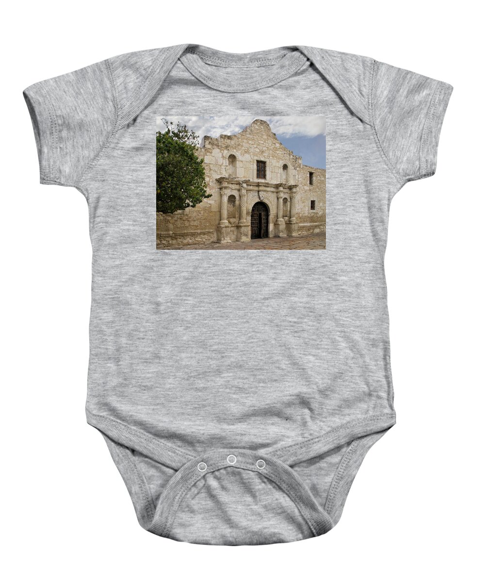 Alamo Baby Onesie featuring the photograph The Alamo #1 by David and Carol Kelly