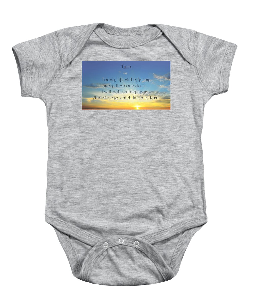 Poetry Baby Onesie featuring the mixed media Turn #1 by Angelina Tamez