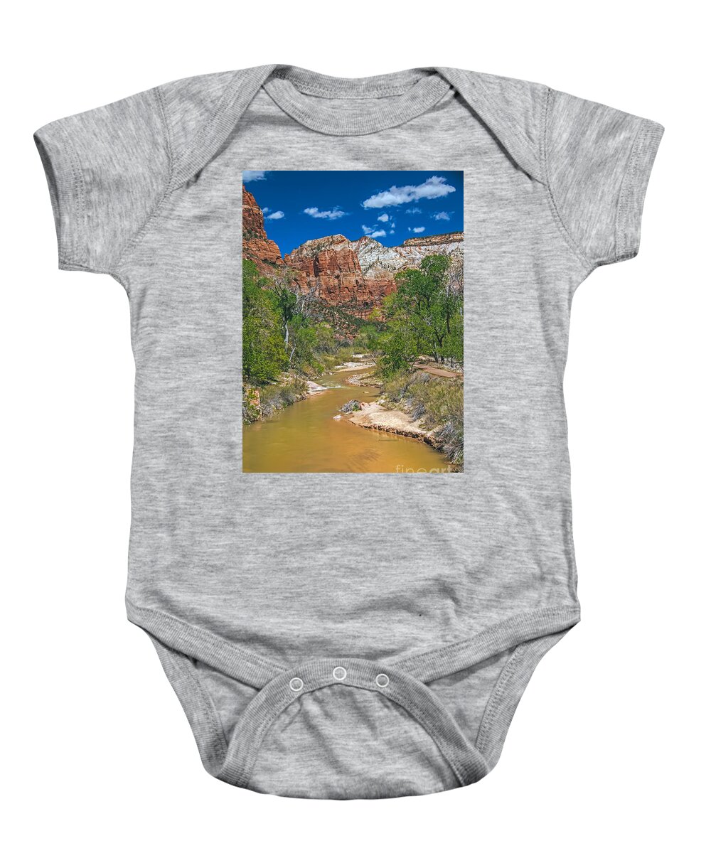 Zion National Parks Baby Onesie featuring the photograph Virgin River #2 by Robert Bales