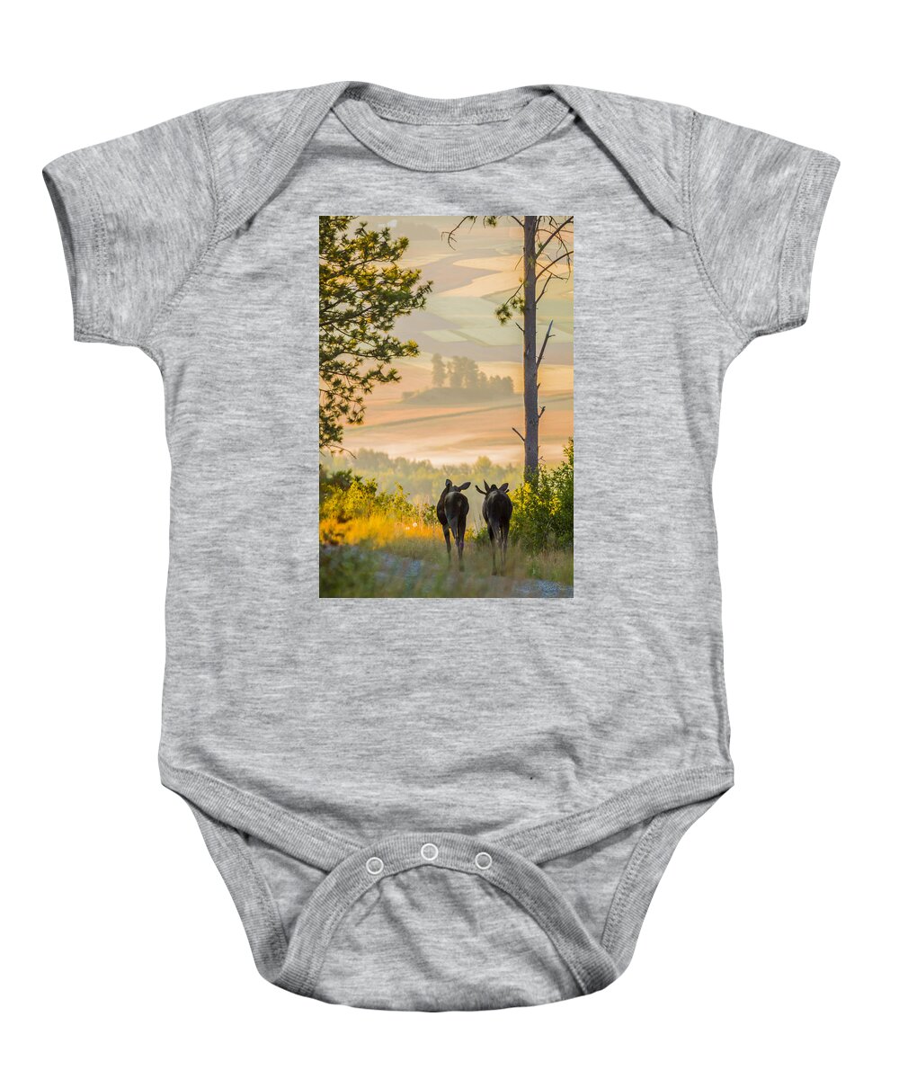 Wildlife Baby Onesie featuring the photograph 140729A-277 Smokey Sunrise by Albert Seger