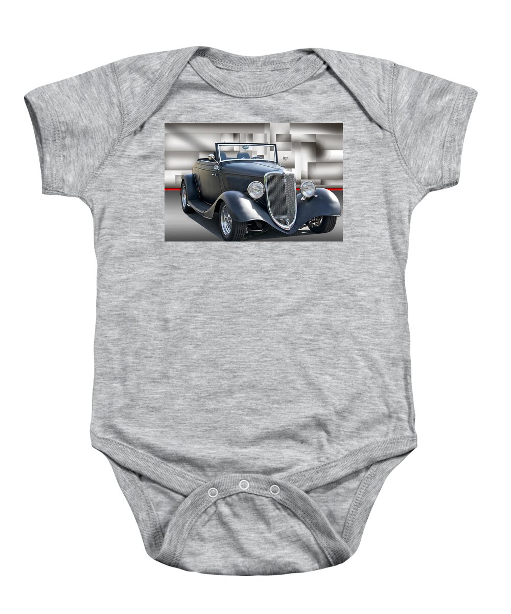 Coupe Baby Onesie featuring the photograph 1934 Ford Cabriolet II by Dave Koontz