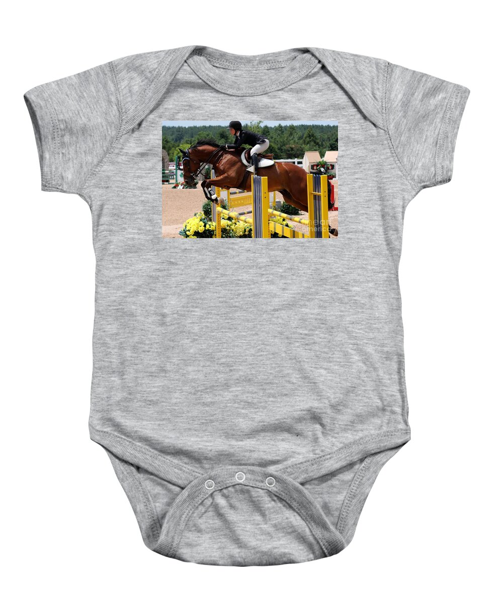 Equestrian Baby Onesie featuring the photograph Jumper135 by Janice Byer