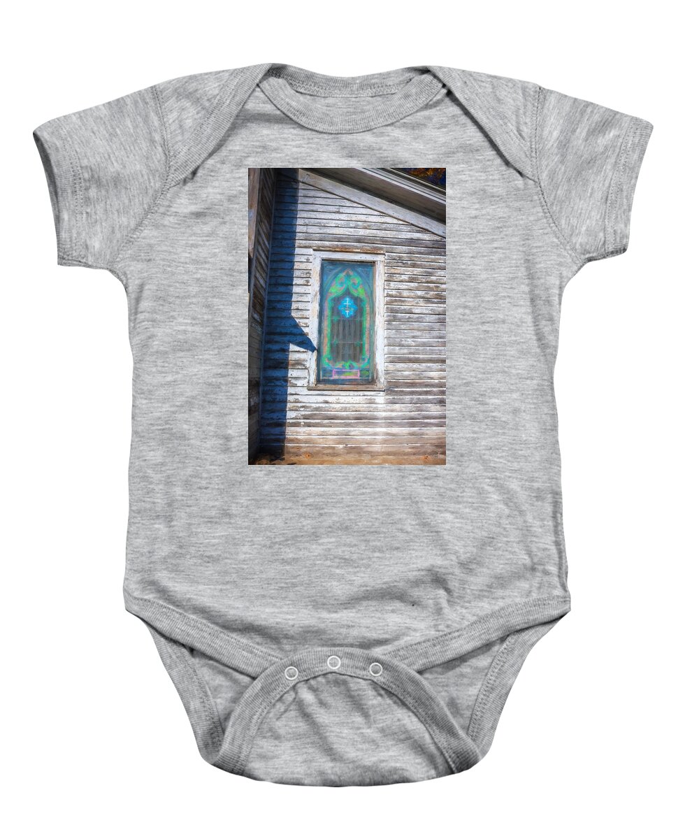Church Baby Onesie featuring the photograph Lafayette Baptist Church Lafayette Sussex County NJ Painted #2 by Rich Franco