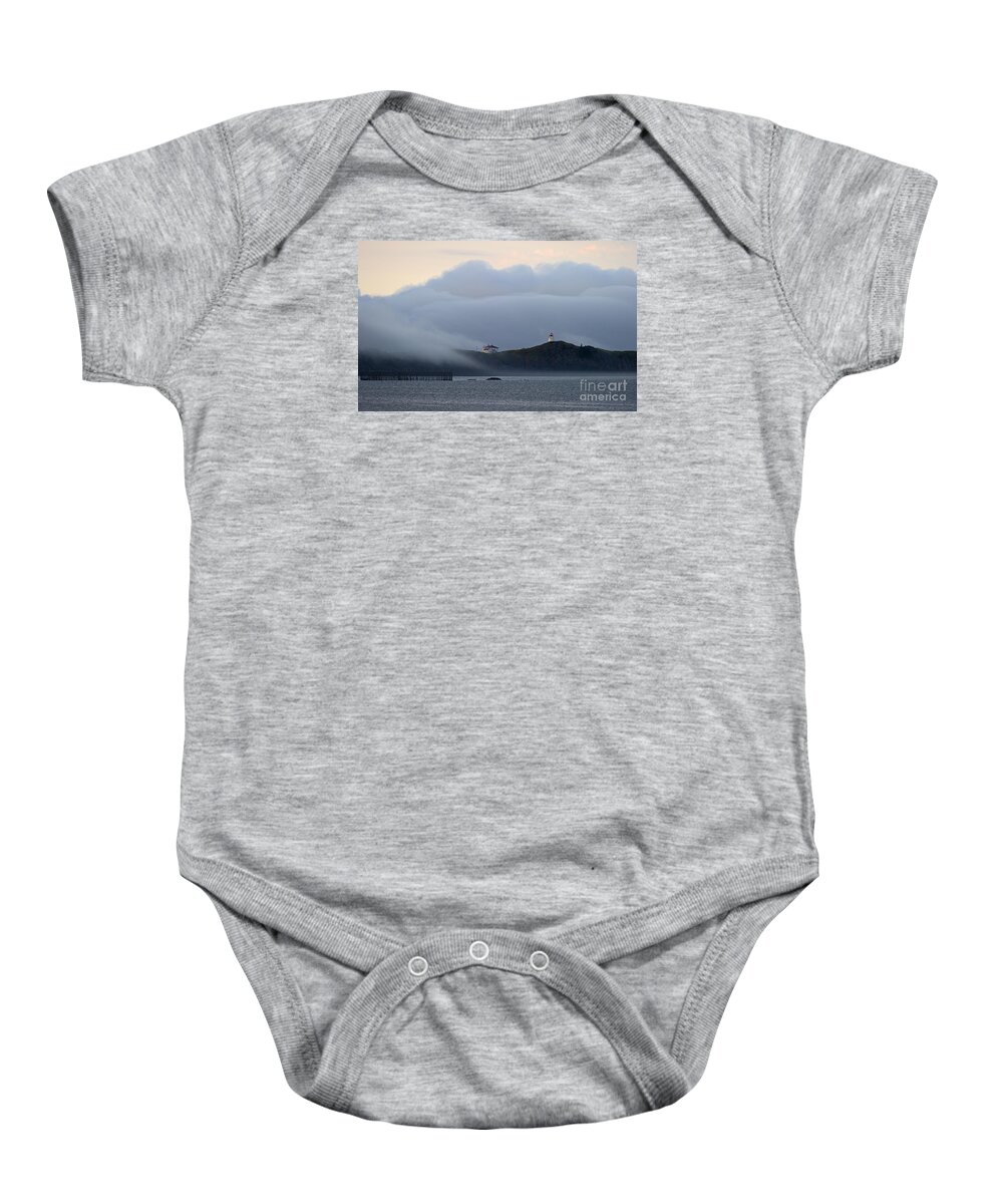 Festblues Baby Onesie featuring the photograph Swallowtail Lighthouse... by Nina Stavlund