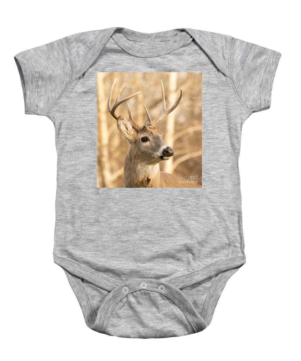 Deer Baby Onesie featuring the photograph White-tailed Buck #2 by Gary Beeler