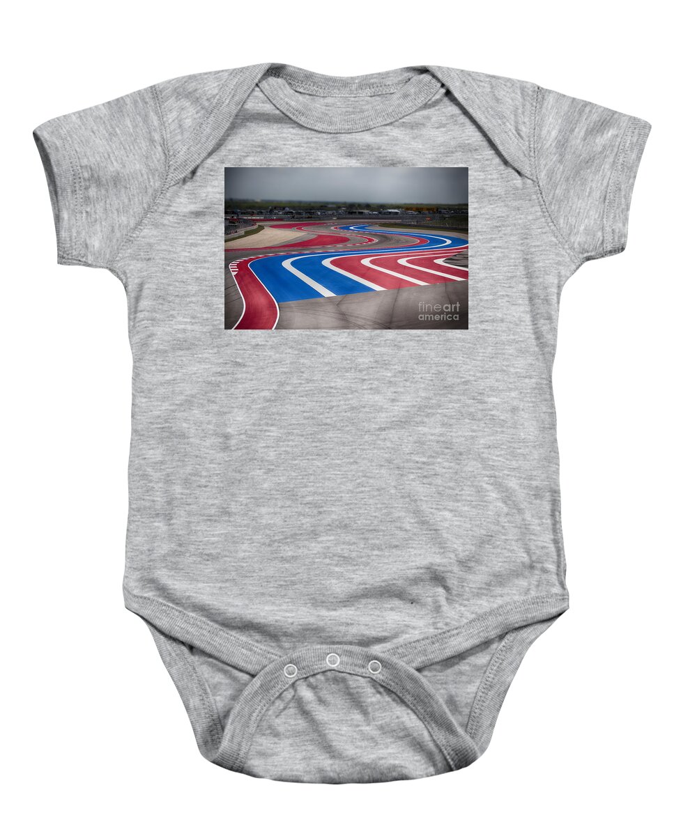 Motorcycle Baby Onesie featuring the photograph 2014 MotoGP Red Bull Grand Prix of the Americas Track by Douglas Barnard