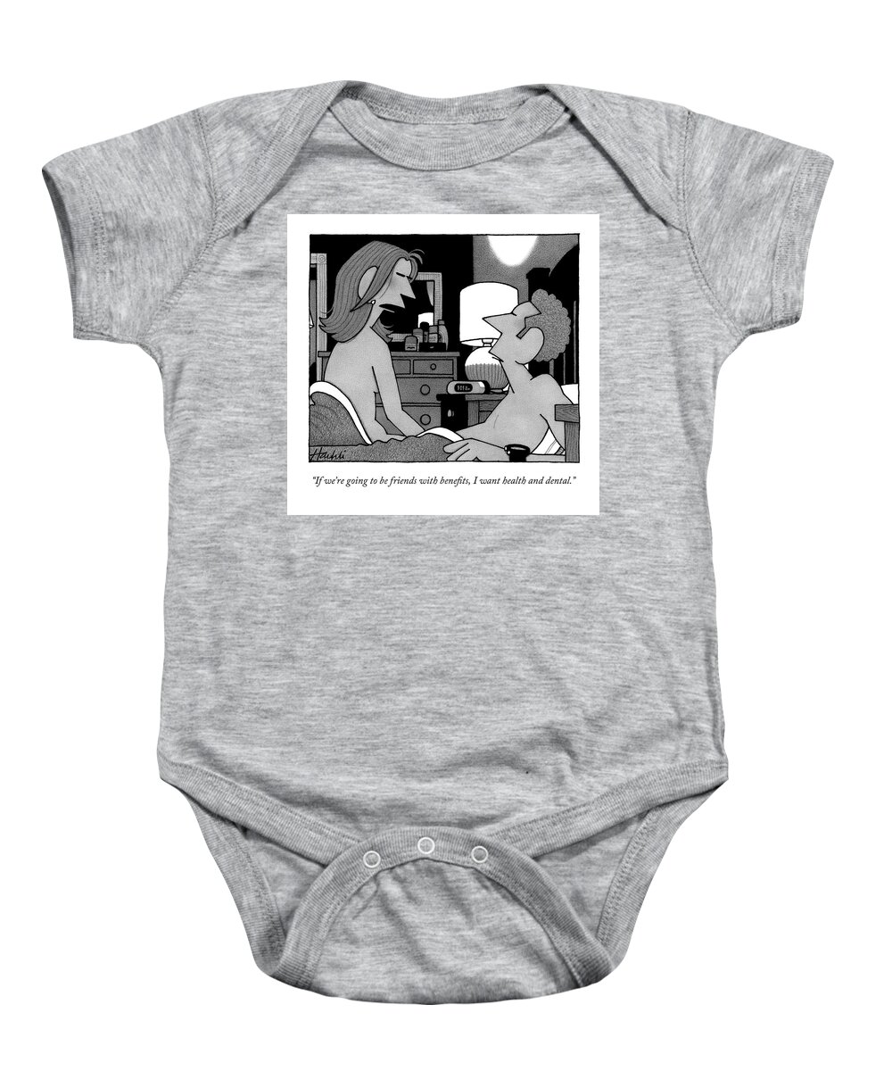Relationships Baby Onesie featuring the drawing If We're Going To Be Friends With Benefits by William Haefeli