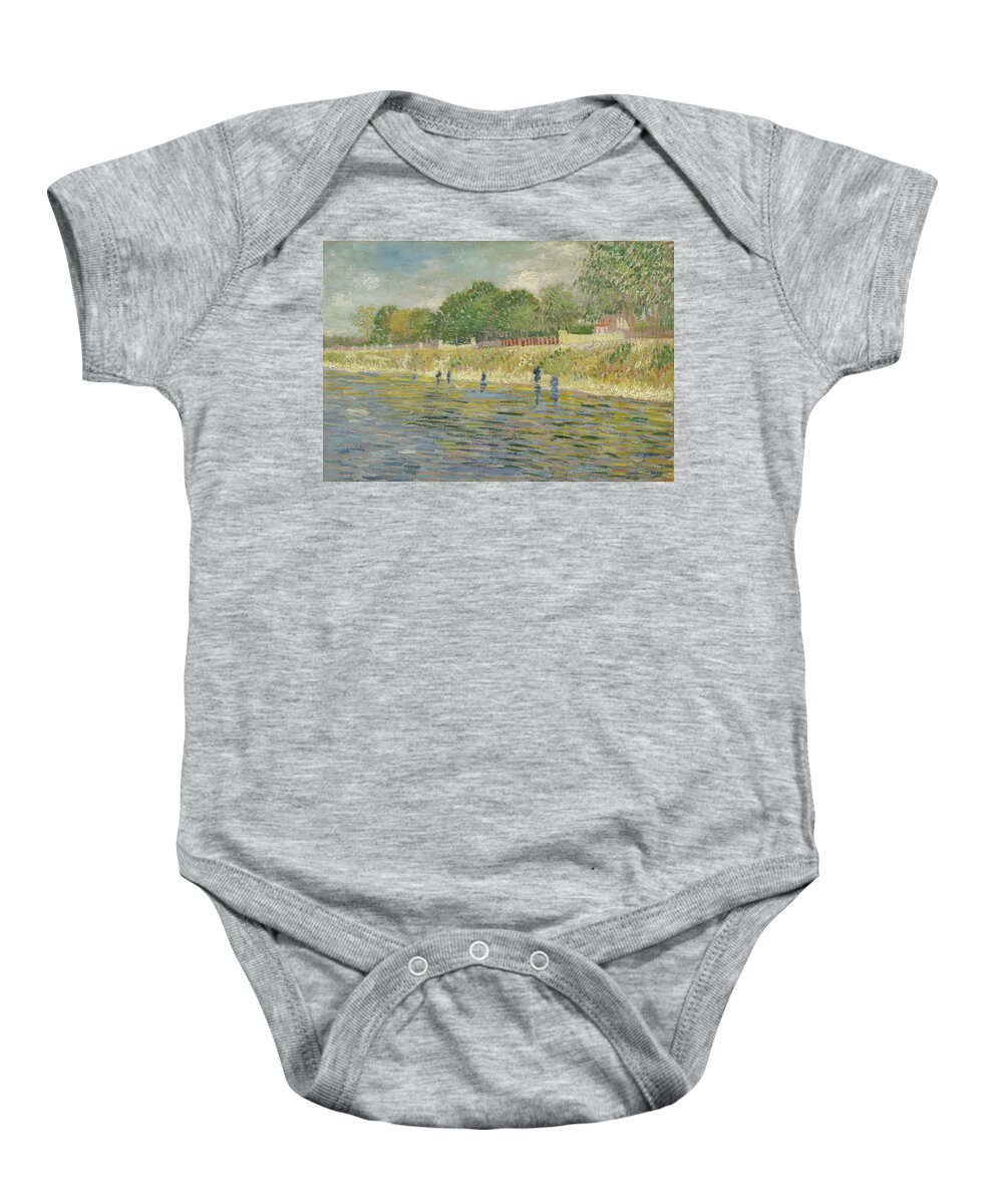 Vincent Van Gogh Baby Onesie featuring the painting Bank Of The Seine #3 by Vincent Van Gogh