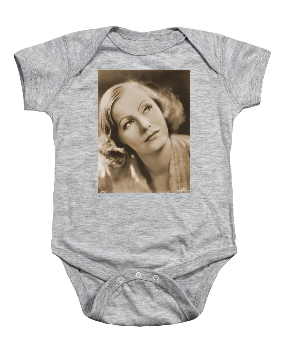 Entertainment Baby Onesie featuring the photograph Greta Garbo, Hollywood Movie Star by Photo Researchers