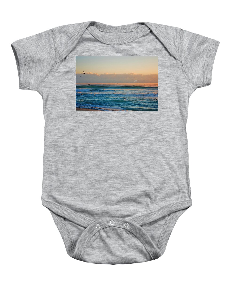 Sunrise Baby Onesie featuring the photograph 41- Foggy Morning on Singer Island by Joseph Keane