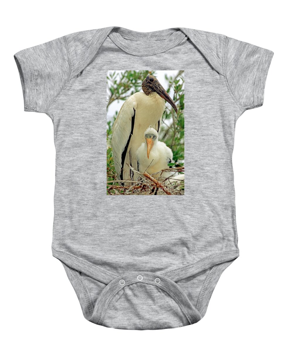Wood Stork Baby Onesie featuring the photograph Wood Storks #6 by Millard H. Sharp