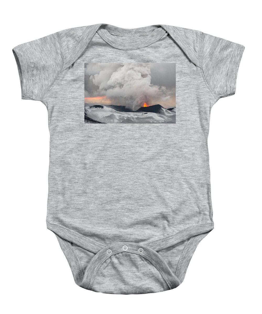 Feb0514 Baby Onesie featuring the photograph Tolbachik Volcano Erupting Kamchatka #7 by Sergey Gorshkov