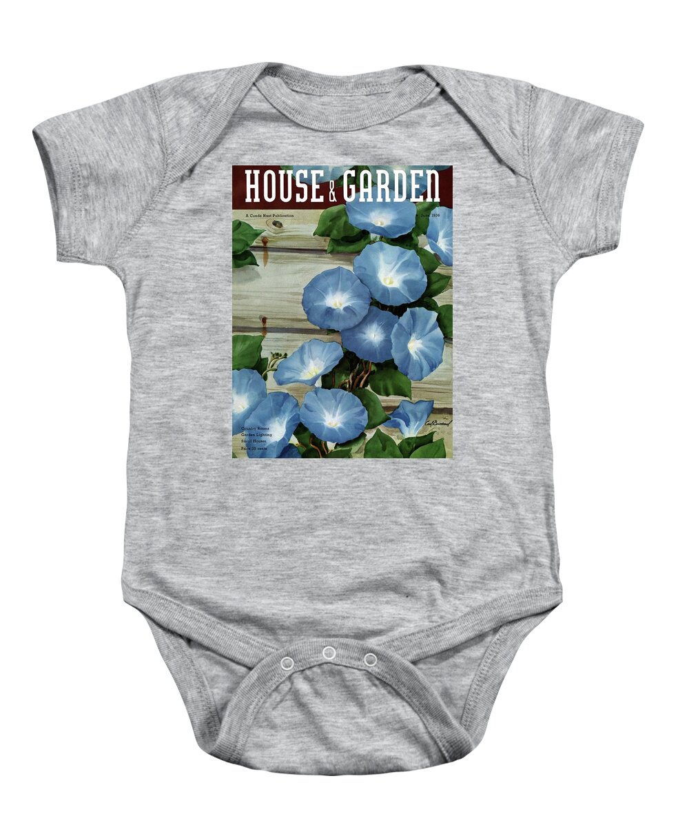 Illustration Baby Onesie featuring the photograph A House And Garden Cover Of Flowers by Carl Broemel