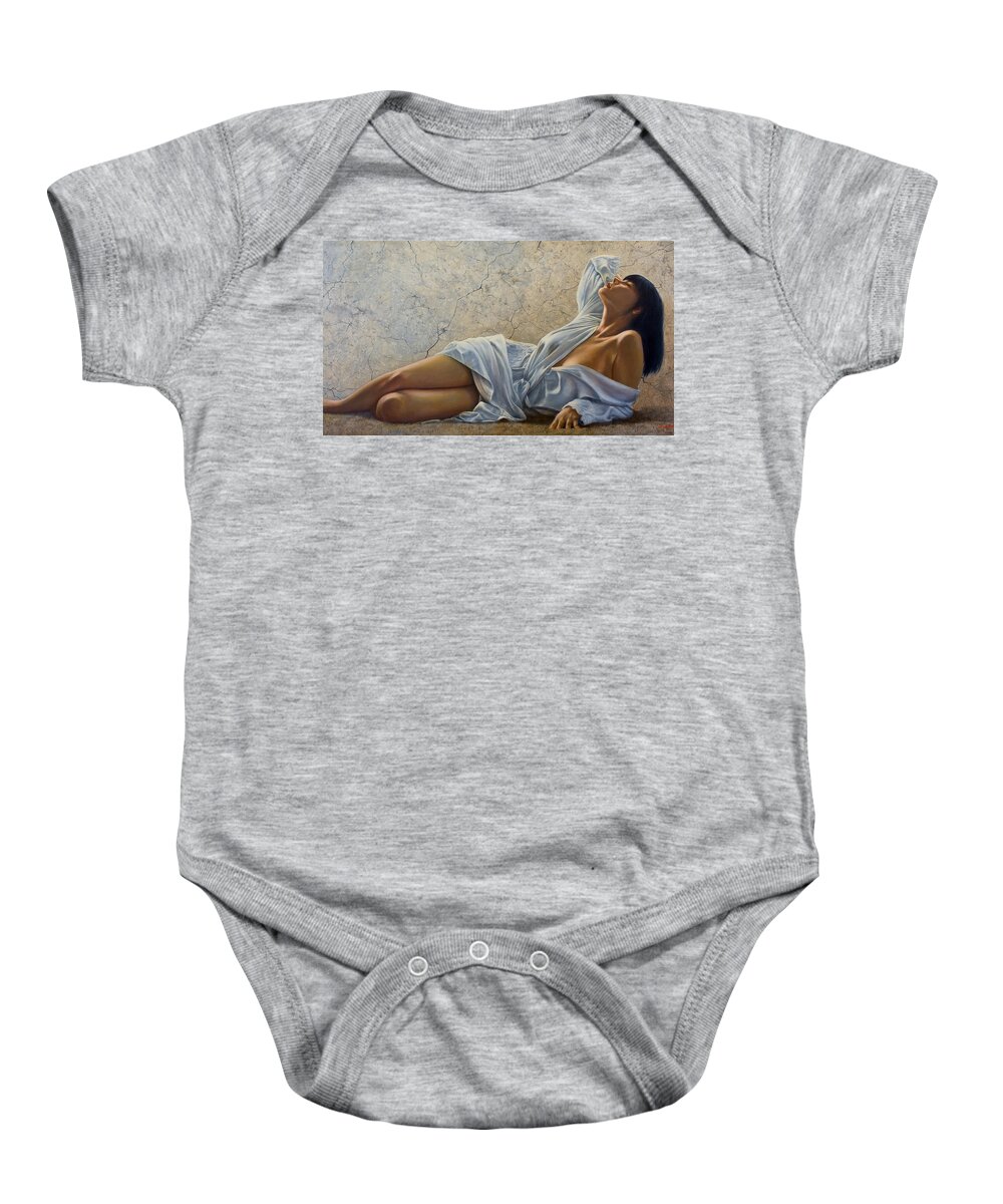 Erotic Baby Onesie featuring the painting Abandon by John Silver