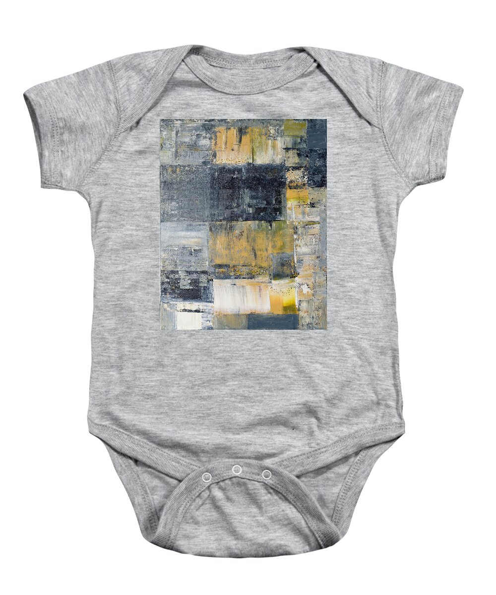 Gray Baby Onesie featuring the painting Abstract Painting No. 4 by Julie Niemela