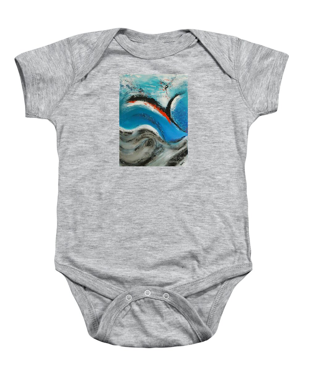 Abstract Baby Onesie featuring the painting Ad Victoriam by Dan Campbell