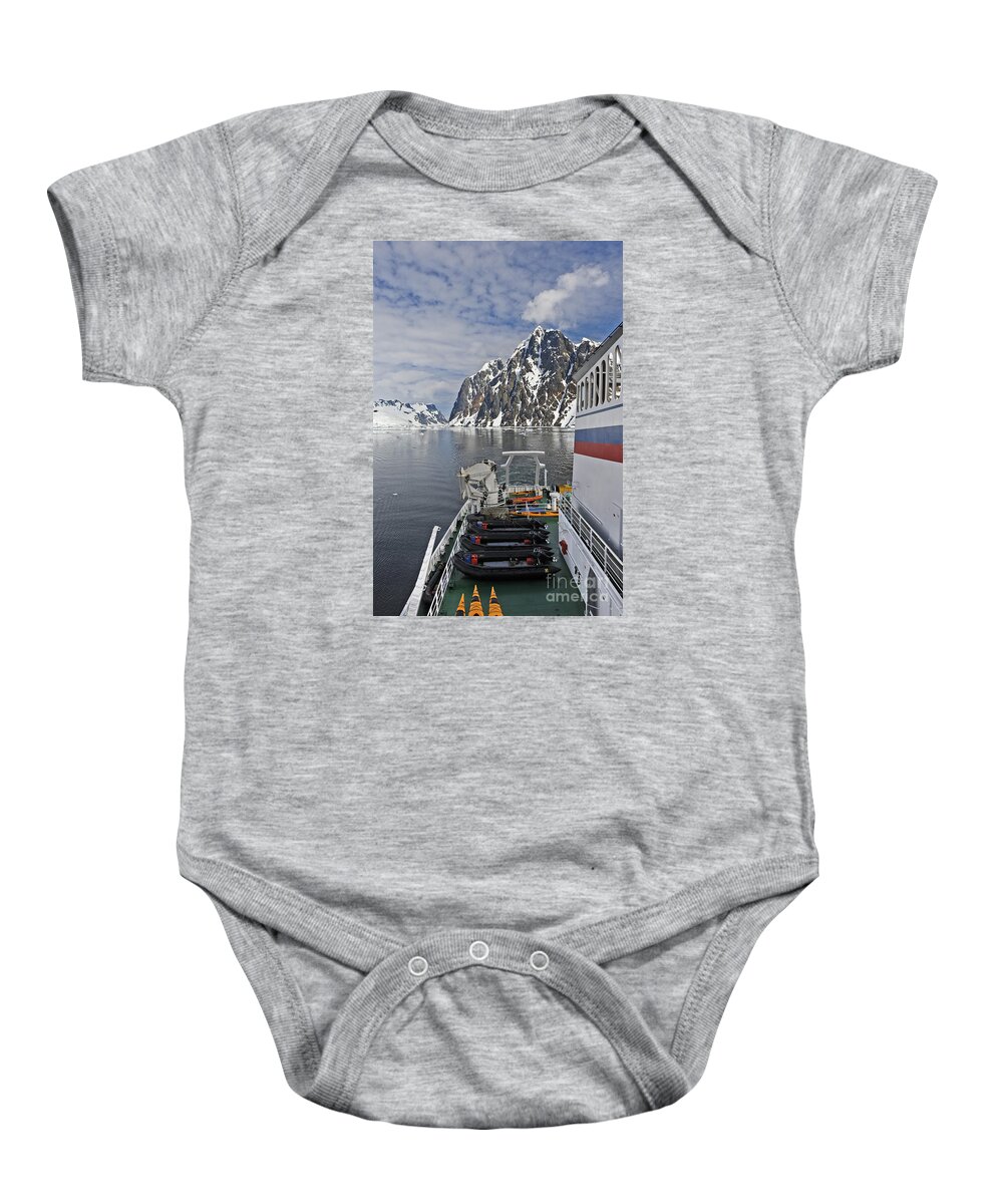 Festblues Baby Onesie featuring the photograph Adventure in the South... by Nina Stavlund