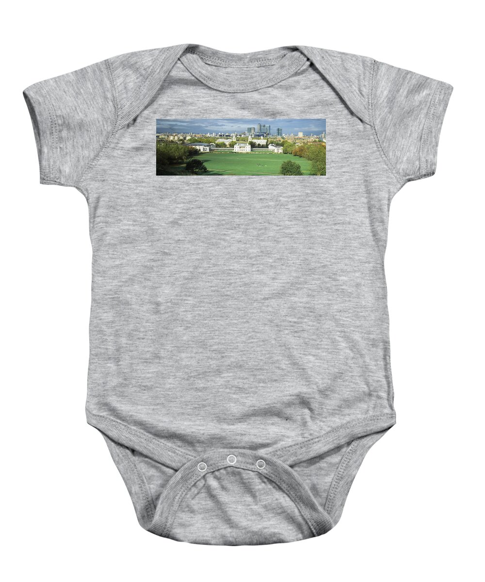 Photography Baby Onesie featuring the photograph Aerial View Of A City, Canary Wharf by Panoramic Images