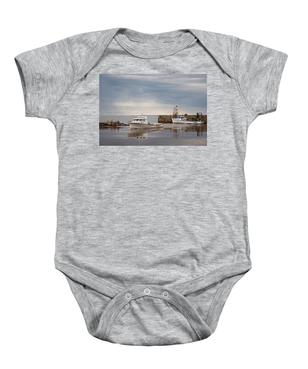 Harbour Baby Onesie featuring the photograph After the Rain by WB Johnston