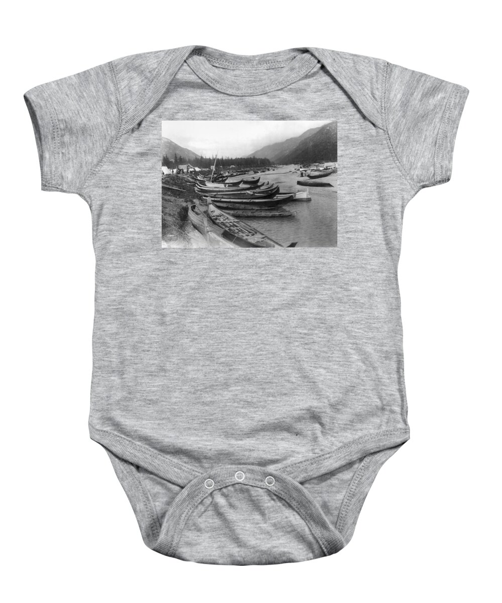 1897 Baby Onesie featuring the photograph Alaska Canoes, C1897 by Granger