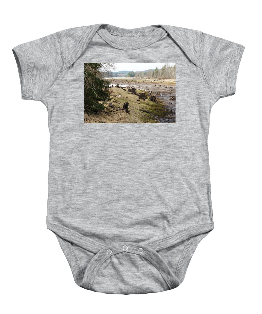 Wall Art Baby Onesie featuring the photograph Alder Lake by Ron Roberts