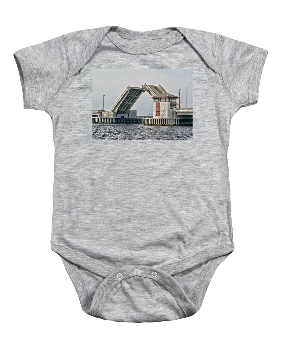 Victor Montgomery Baby Onesie featuring the photograph Alfred Cunningham Drawbridge by Vic Montgomery