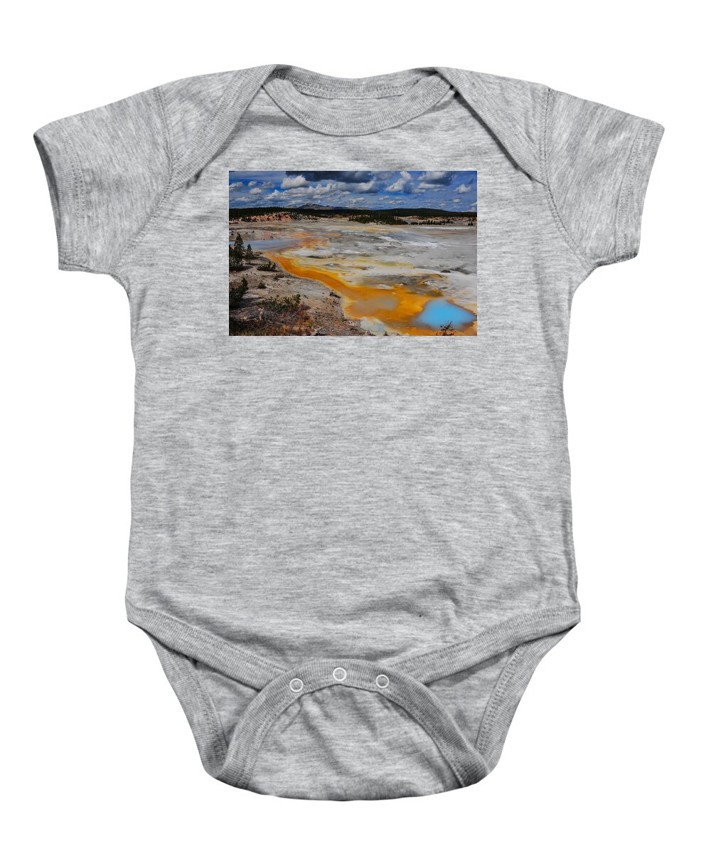 Yellowstone Baby Onesie featuring the photograph Alien Landscape by Harry Spitz