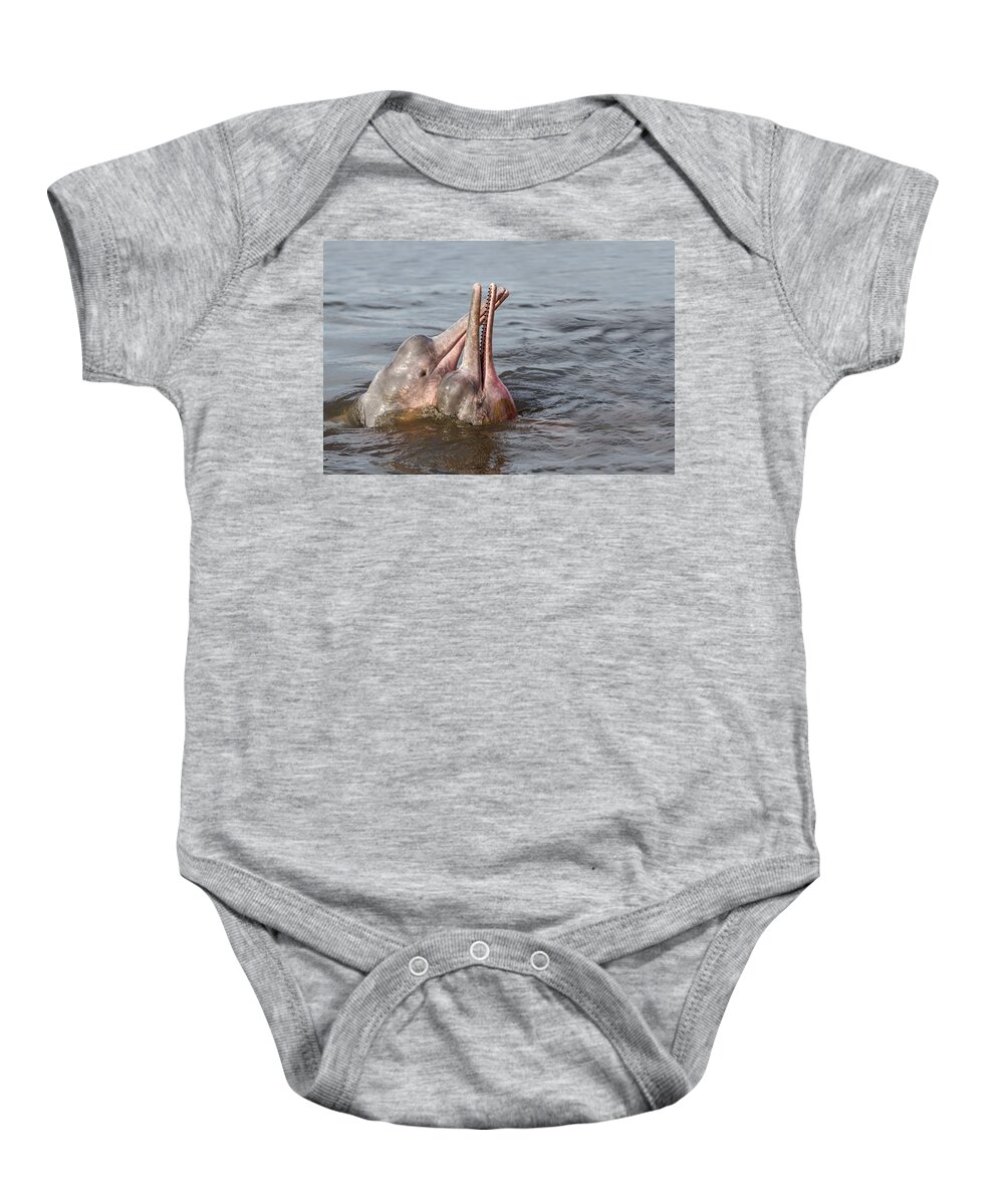 Amazon River Dolphin Baby Onesie featuring the photograph Amazon River Dolphins by M. Watson