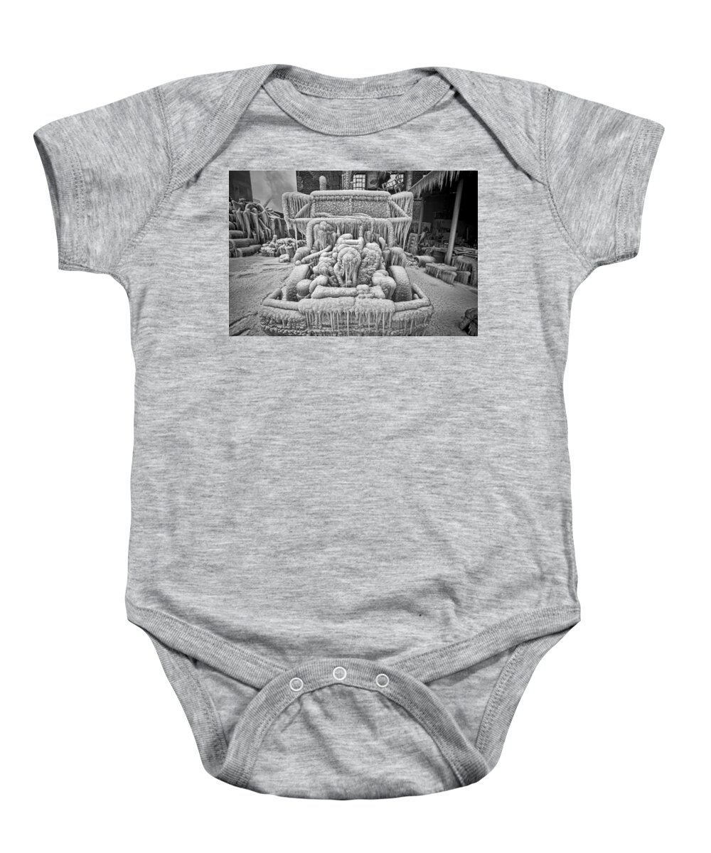 Ice Baby Onesie featuring the photograph An iced up truck cab by Sven Brogren