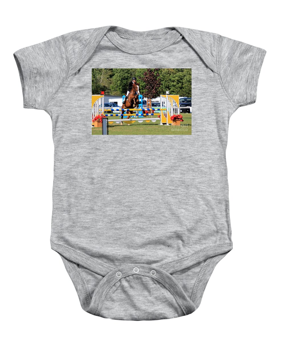Horse Baby Onesie featuring the photograph An-su-jumper46 by Janice Byer