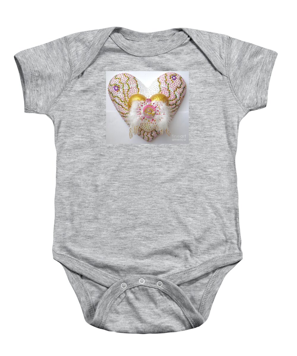 Heart Baby Onesie featuring the relief Angel of the new morning by Heidi Sieber