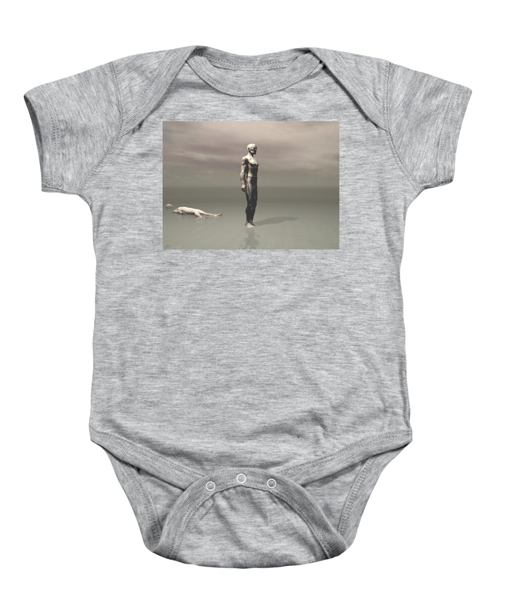 Anger Baby Onesie featuring the digital art Anger by John Alexander