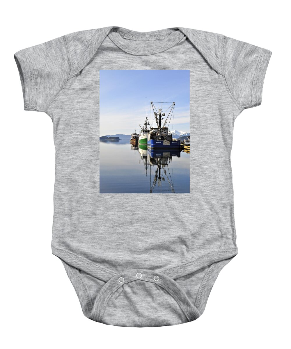 Auke Bay Baby Onesie featuring the photograph Auke Bay Reflection by Cathy Mahnke