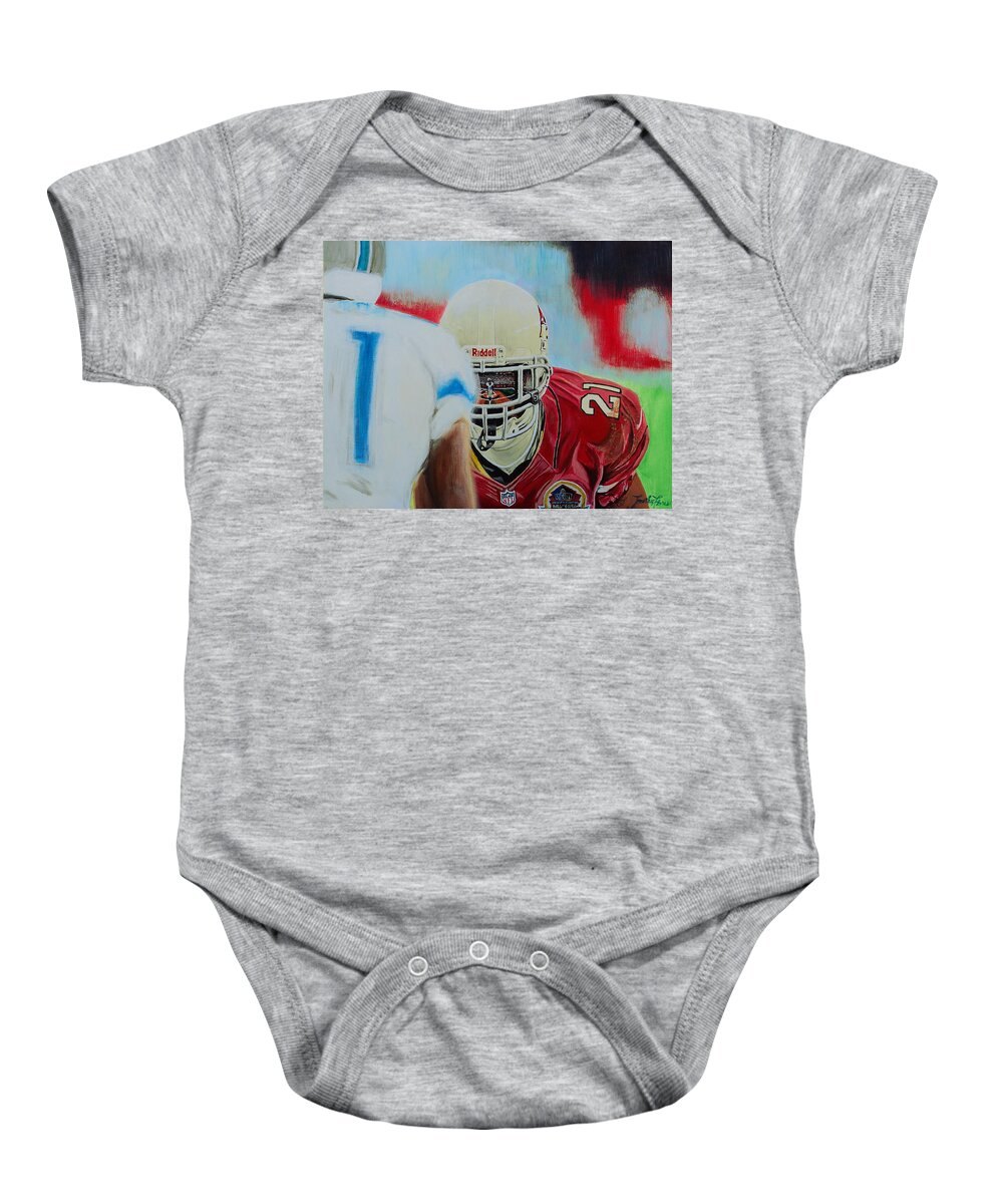 Patrick Peterson Baby Onesie featuring the painting AZ Cardinals Patrick Peterson by Timothy Flores