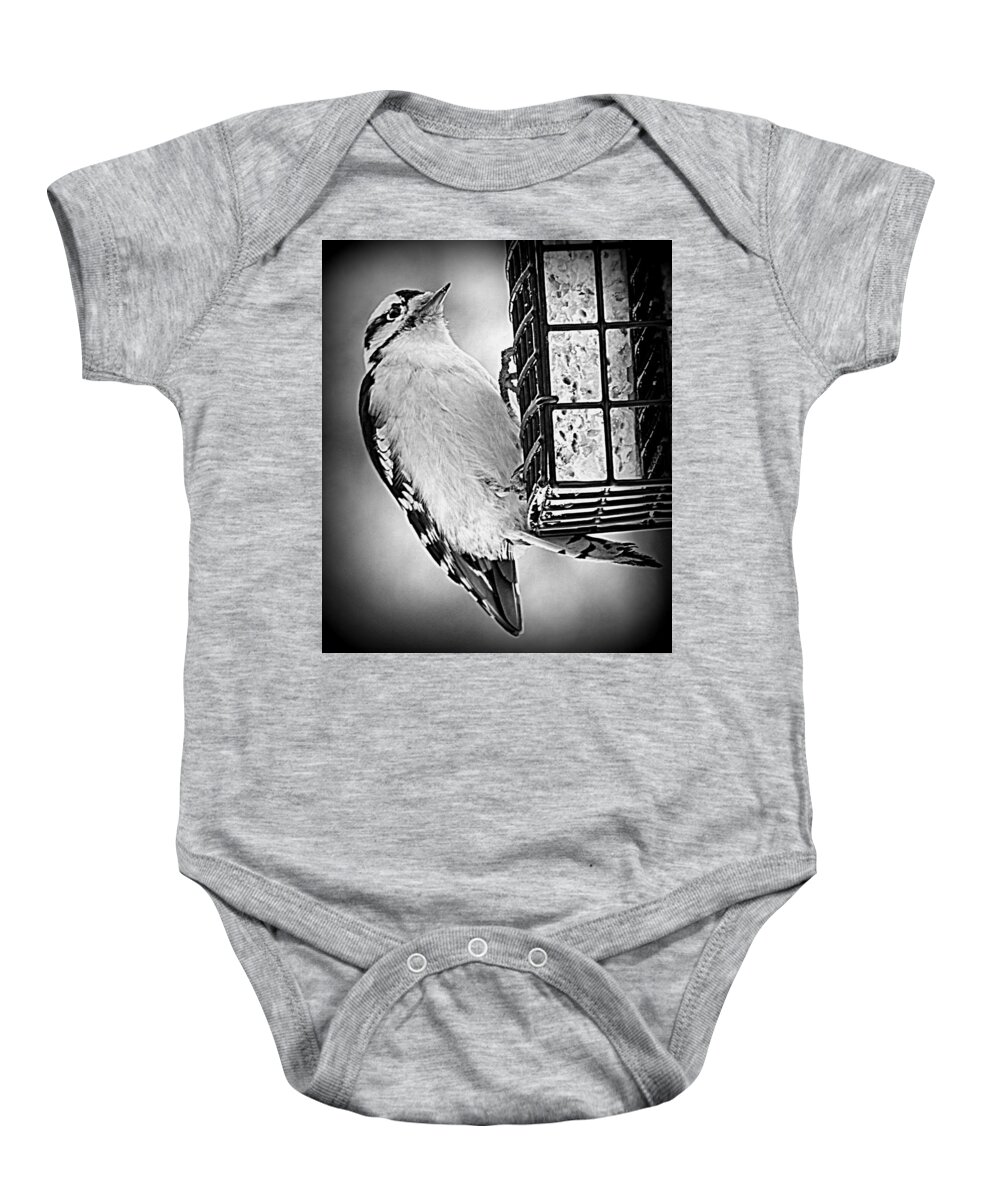 Woodpecker Baby Onesie featuring the photograph Balance by Kimberly Woyak