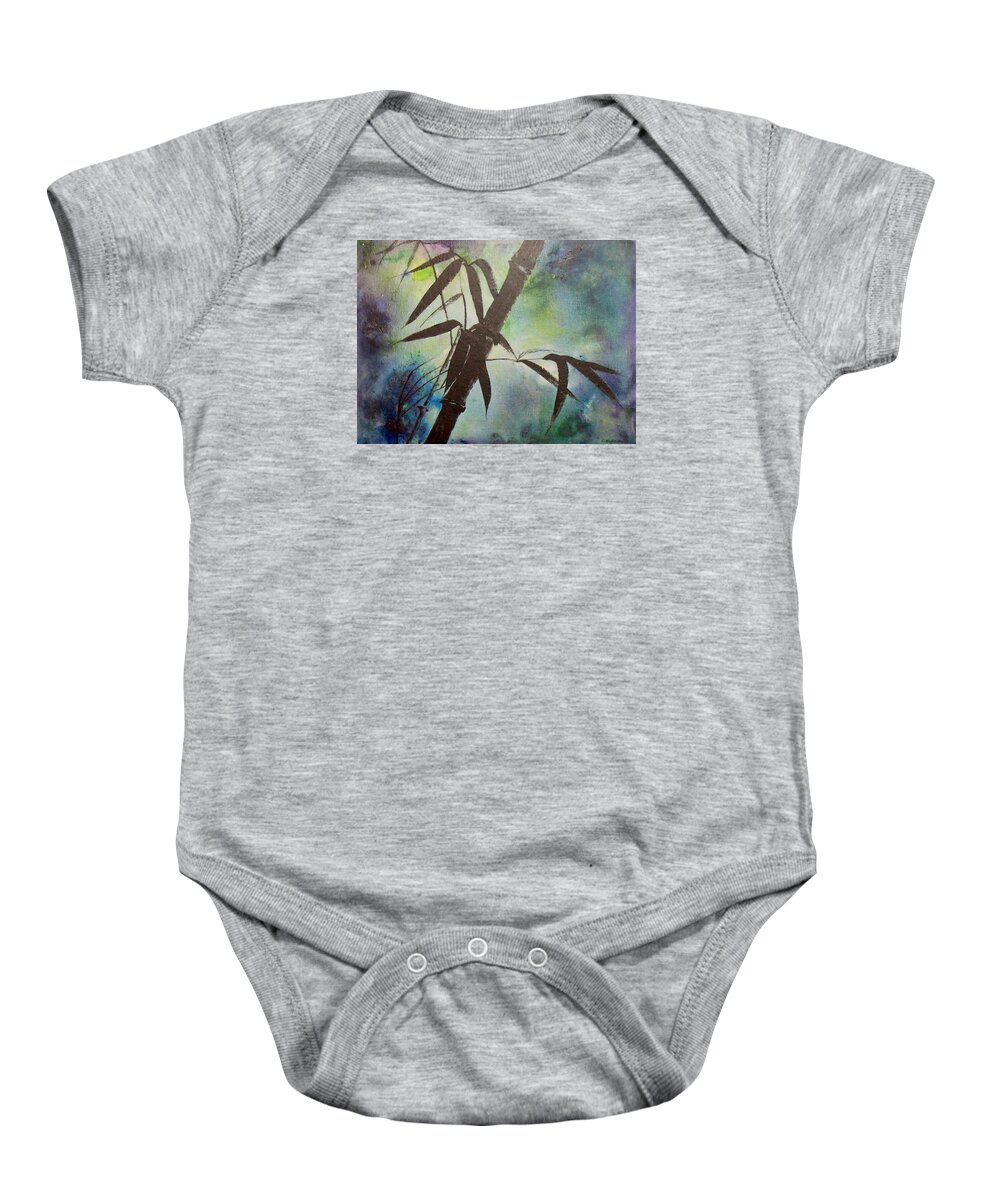 Bamboo Baby Onesie featuring the painting Bamboo by Louise Adams
