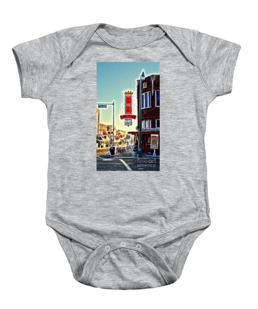 Sunshine Baby Onesie featuring the photograph BB King Club by Donna Greene