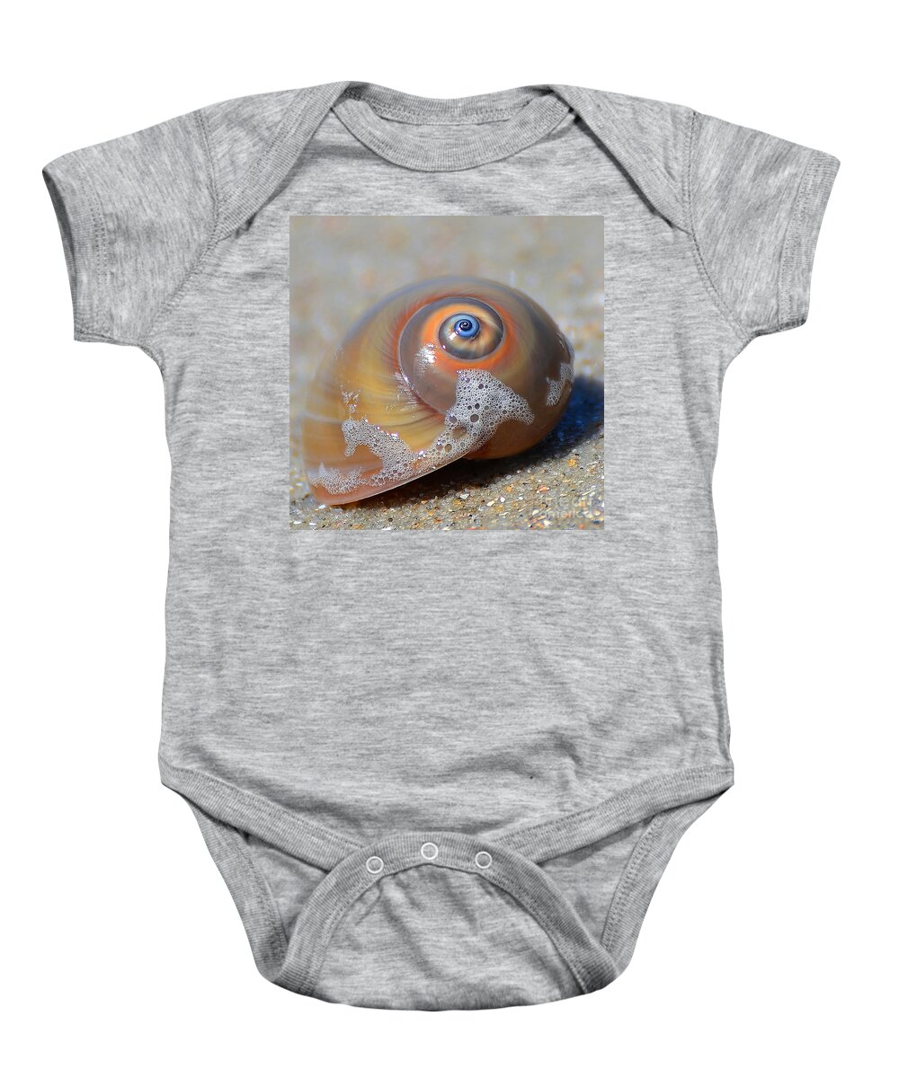 Shell Baby Onesie featuring the photograph Beach Jewel by Kathy Baccari