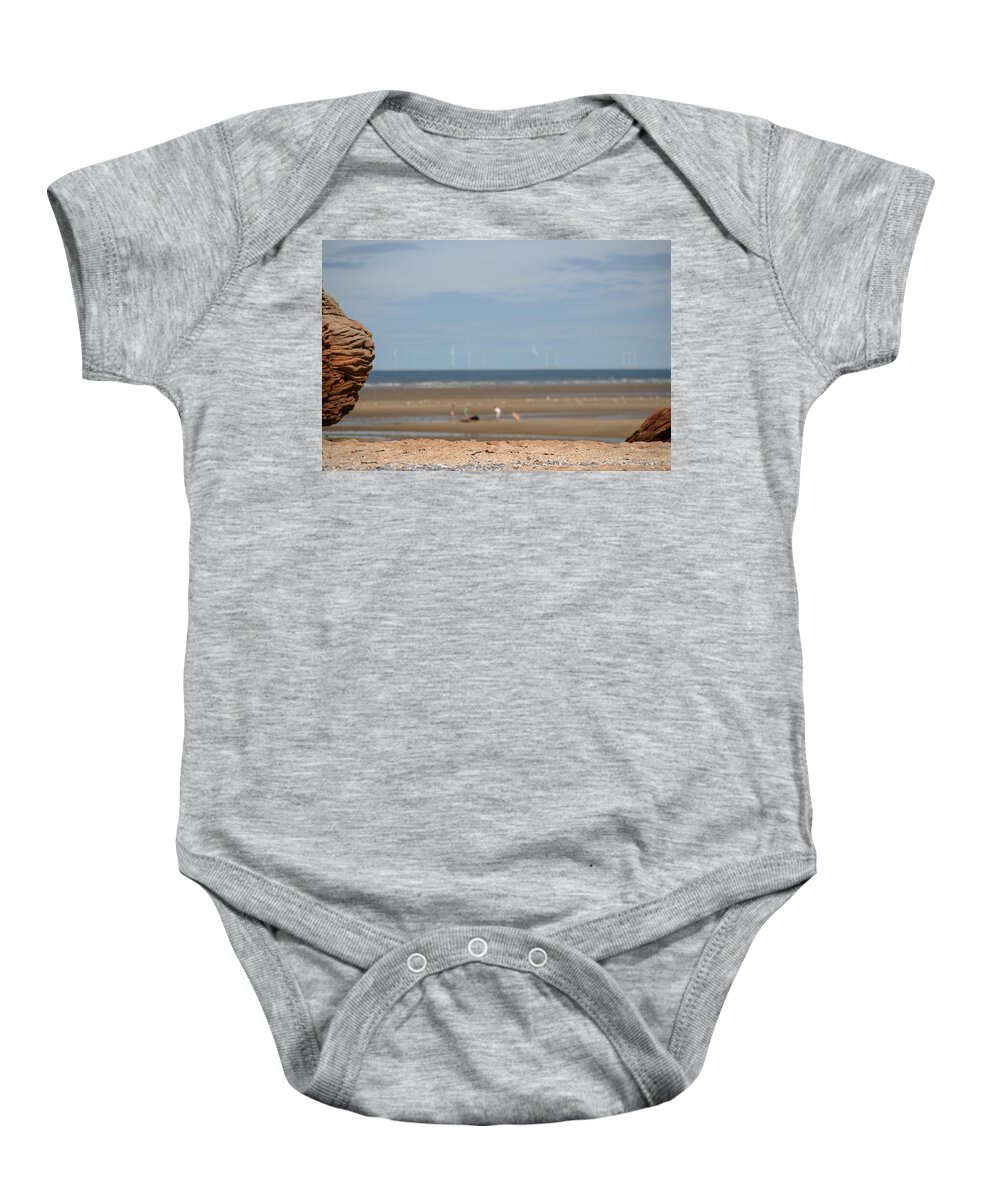 Hilbre Baby Onesie featuring the photograph Beach by Spikey Mouse Photography