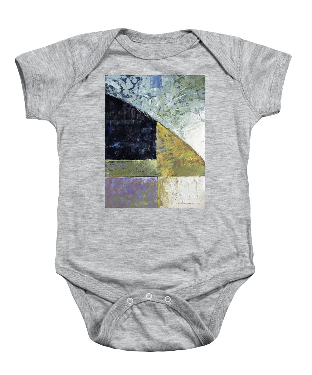 Abstract Baby Onesie featuring the painting Bent On Abstraction by Randy Wollenmann