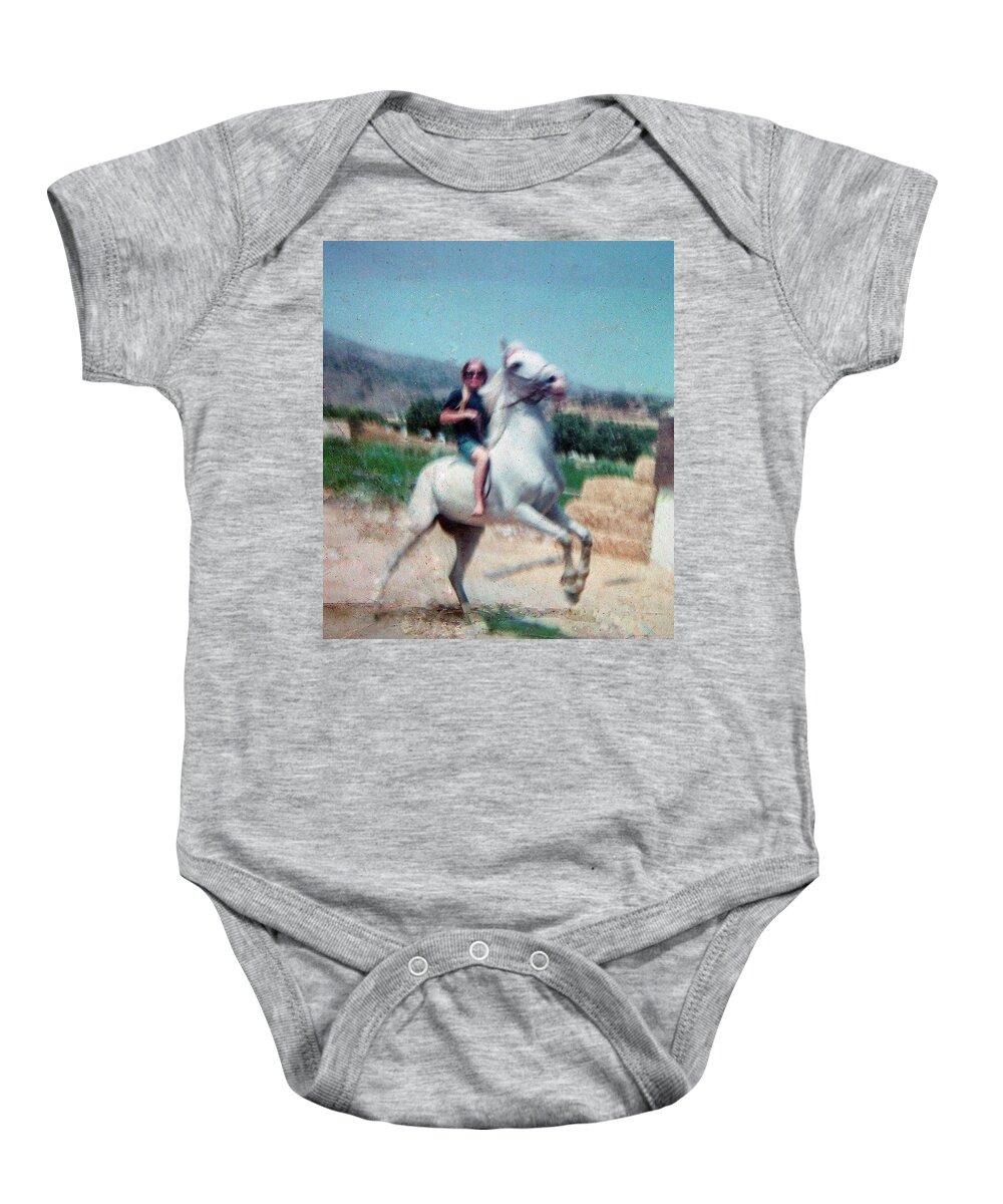 Colette Baby Onesie featuring the photograph Best friends year 1967-68-69 Horse Rayo - Colette by Colette V Hera Guggenheim