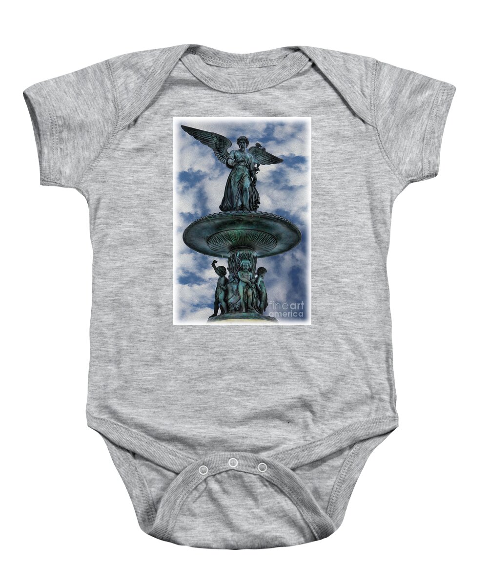 Grand Staircases Baby Onesie featuring the photograph Bethesda Digital Painting by Lee Dos Santos