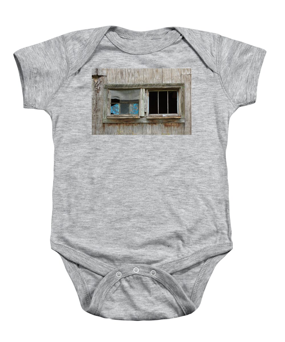 Window Baby Onesie featuring the photograph Black and Blue by Patricia Schaefer